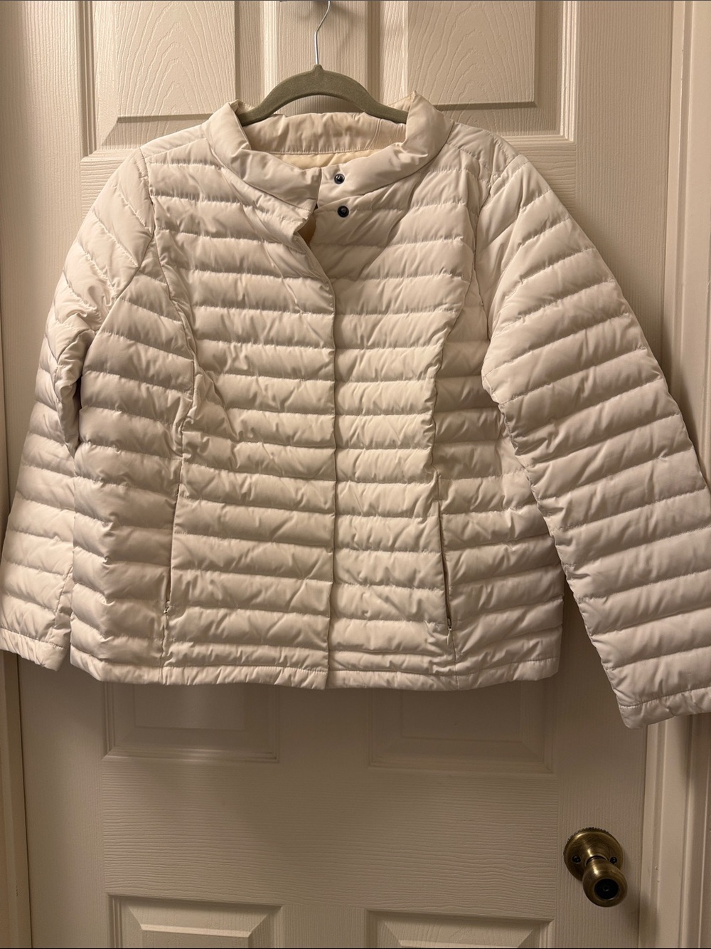 Talbots Cream Quilted Lightweight Puffer Jacket